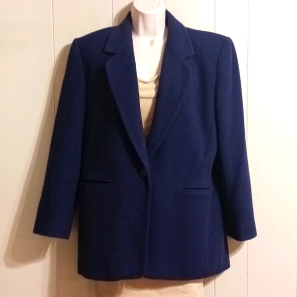 Vintage Saks Fifth Avenue Purple Wool Blazer - Picture 1 of 5